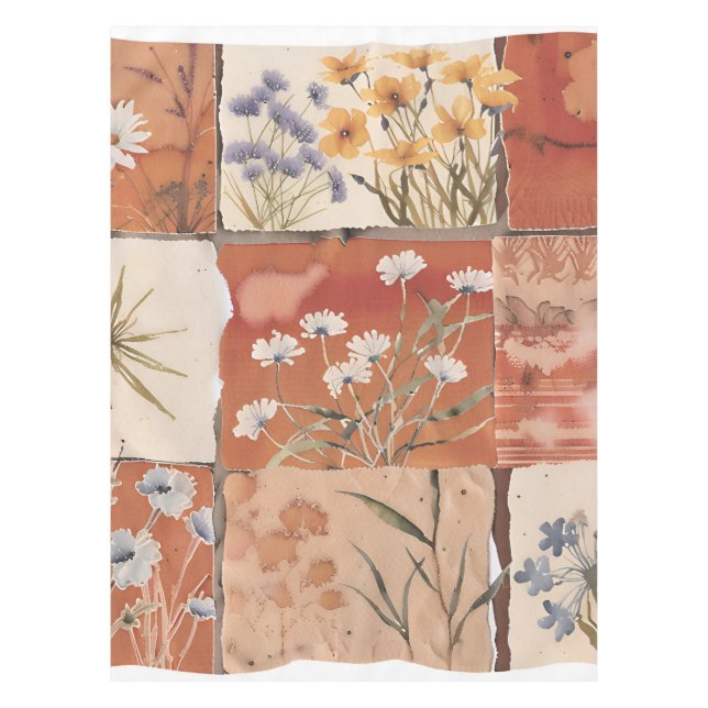 Mantel Terracotta Patchwork Rust Boho Spring (Anverso)