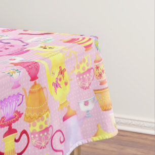 Mantel Teteras y Tazas Rosas