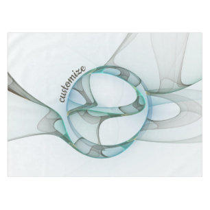 Mantel Texto abstracto fractal moderno azul turquesa gris