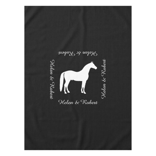 Mantel Texto elegante del personalizable del caballo (Anverso)
