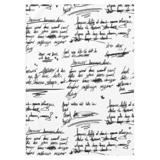 Mantel texto manuscrito letra escritura garabatos dibujos