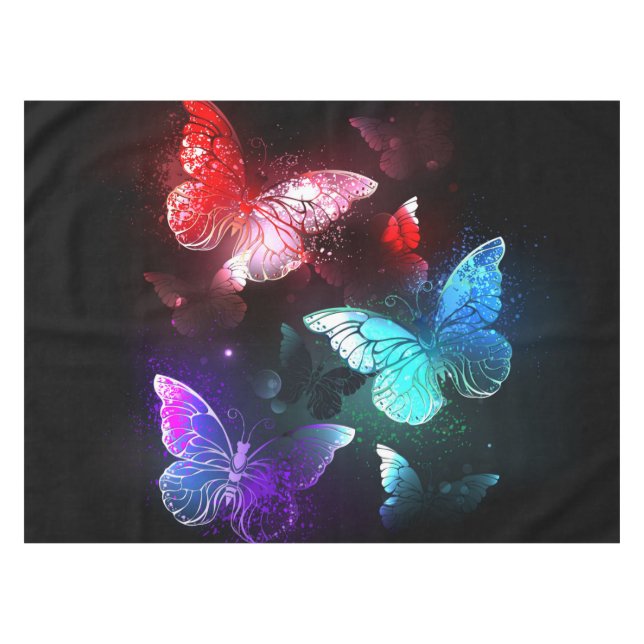 Mantel Three Glowing Butterflies on night background (Frente (Horizontal))