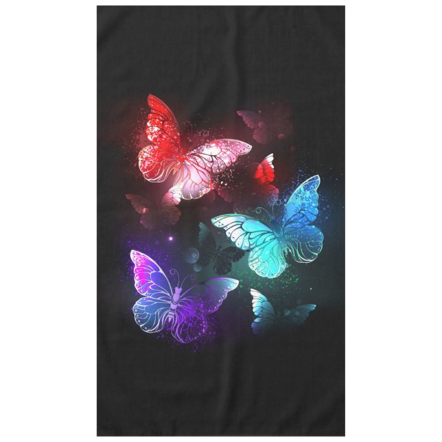 Mantel Three Glowing Butterflies on night background (Anverso)