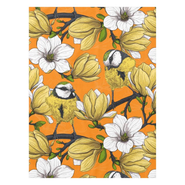 Mantel Tiempo de primavera en amarillo (Anverso)