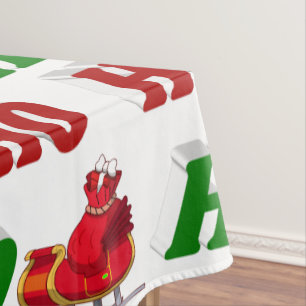 Mantel Tipografía de los Navidades Ho Ho Santa Sleigh