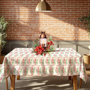 Mantel Tipografía retro de navidad roja y verde