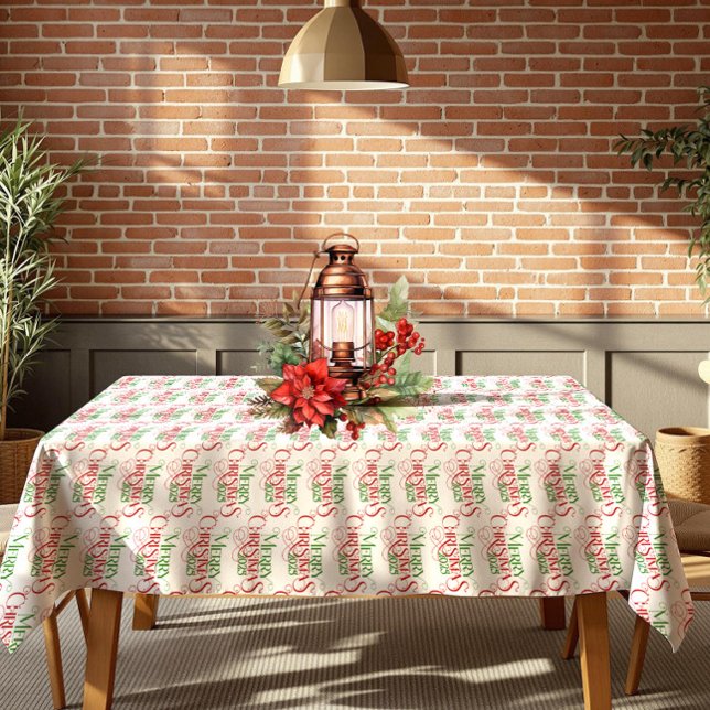 Mantel Tipografía retro de navidad roja y verde (Subido por el creador)