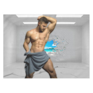 Mantel Toalla de hombre de SlipperyJoe rota pared de ladr