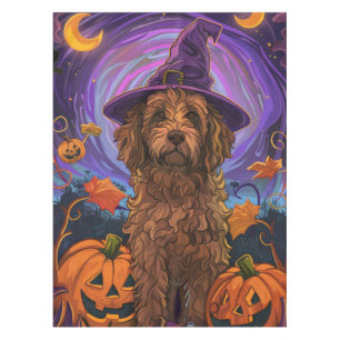 Mantel Tocante Goldendoodle Perro Halloween Calabaza de B