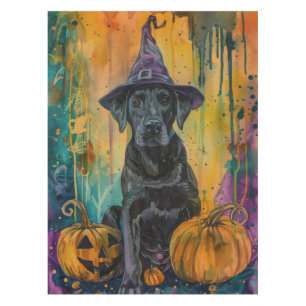Mantel Tocante Labrador Perro Halloween Bruja Y Calabaza