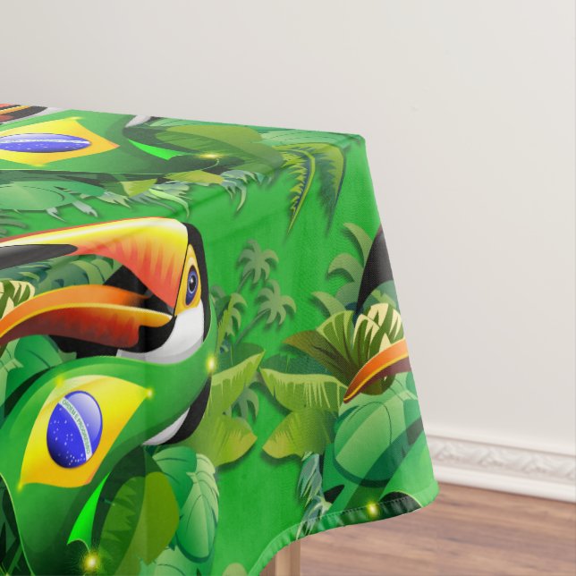 Mantel Toco Toucan con bandera de Brasil (In Situ)