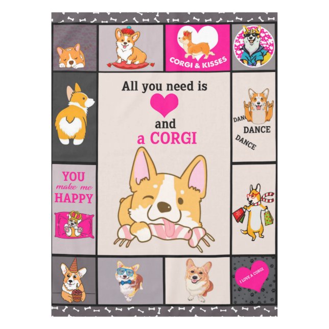 Mantel Todo Lo Que Necesitas Es Corgi Blanket (Anverso)