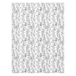 Mantel Toile Floral Antiguo Blanco y Negro Vintage