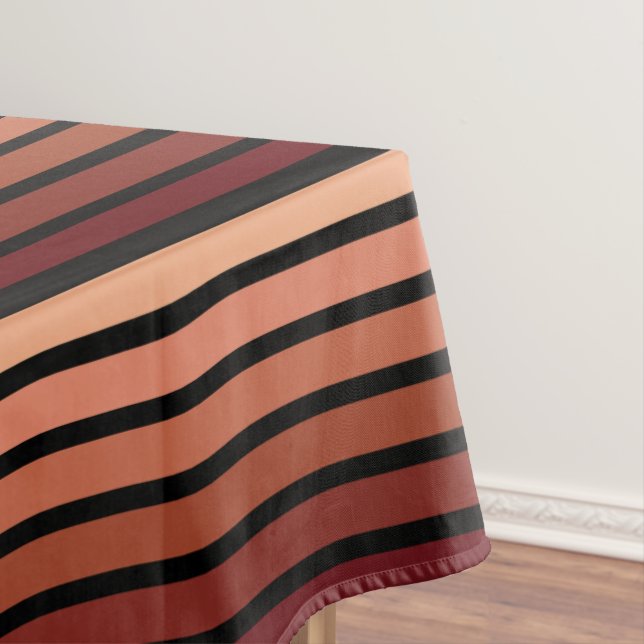 Mantel Tonos De Rayas Rojas En Negro (In Situ)