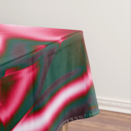 Mantel Tonos rojos en cintas abstractas en cian oscuro