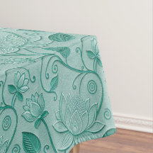 Tonos verdes pastel con estampado de loto con aspe