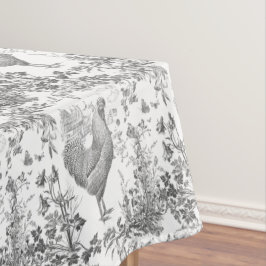 Mantel Toque clásico rugoso de gallo con flores grises