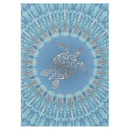 Mantel Tortuga De Mar Azul Plateado Y Mandala