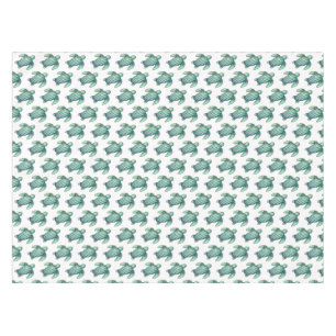 Mantel tortuga marina pintada con acuarela azul verde de