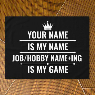 Mantel Trabajo divertido personalizado y nombre de aficio