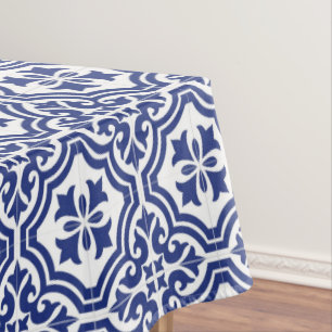 Mantel Tradicional Azulejo Español Azul y Blanco