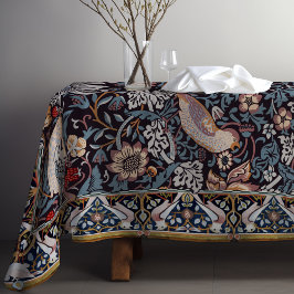 Mantel Trama de fresa de ladrón azul William Morris