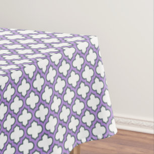 Mantel Trellis blanca y púrpura, Entramado, Quatrefoil