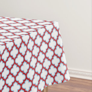 Mantel Trellis blanca y roja, Entramado, Quatrefoil