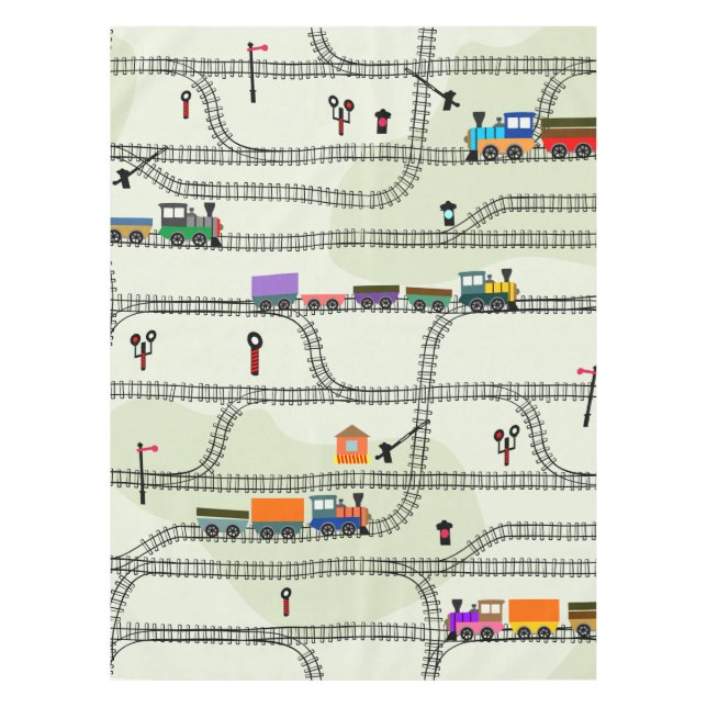 Mantel Tren y pistas para niños de ferrocarril (Anverso)