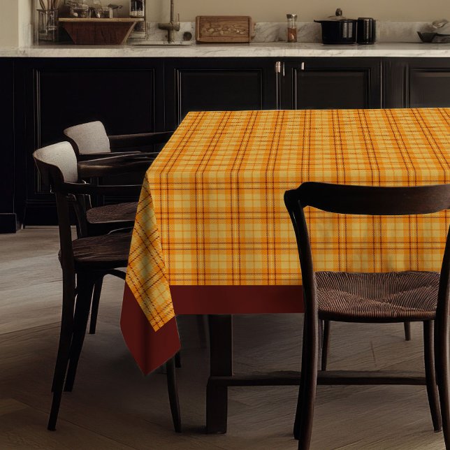 Mantel Trendy Colors Tablecloth Fall Plaid Anniversary (Rustic Fall Tablecloth Unique Plaid Birthday Gift)