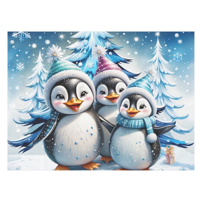 Mantel Tres adorables pingüinos (Frente (Horizontal))