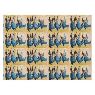 MANTEL TRES ÁNGELES NAVIDADES EN AZUL