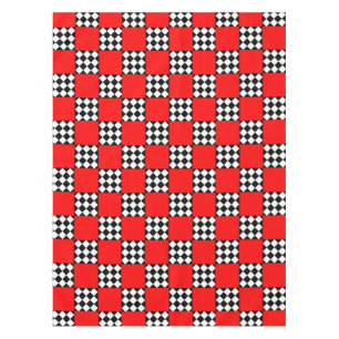 Mantel Triángulo cuadrado geométrico rojo negro blanco