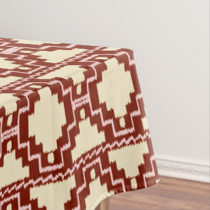 Mantel Tribal azteca de Ikat - beige, Borgoña y rosa