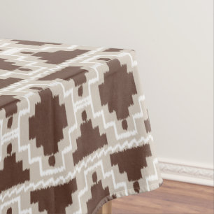 Mantel Tribal azteca de Ikat - marrón y de color topo