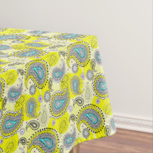 Mantel Tribal Paisley Pattern Lemon Amarillo Turquesa