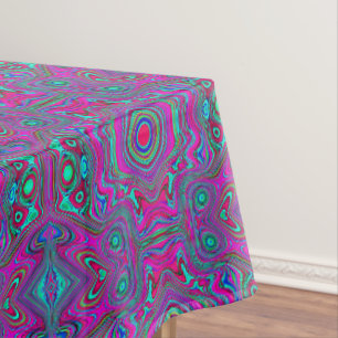 Mantel Trippy Retro Magenta, Azul y Verde Abstracto