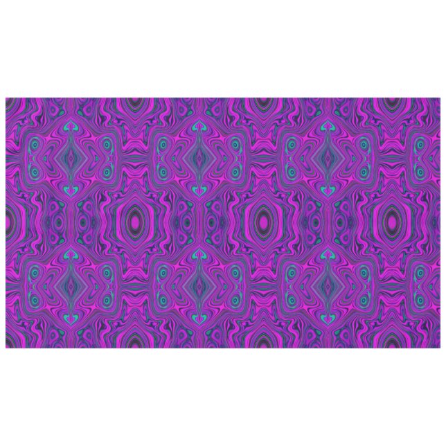 Mantel Trippy Retro Magenta y Black Abstract Pattern (Frente (Horizontal))