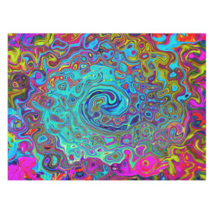 Mantel Trippy Sky Blue Abstract Retro Liquid Swirl