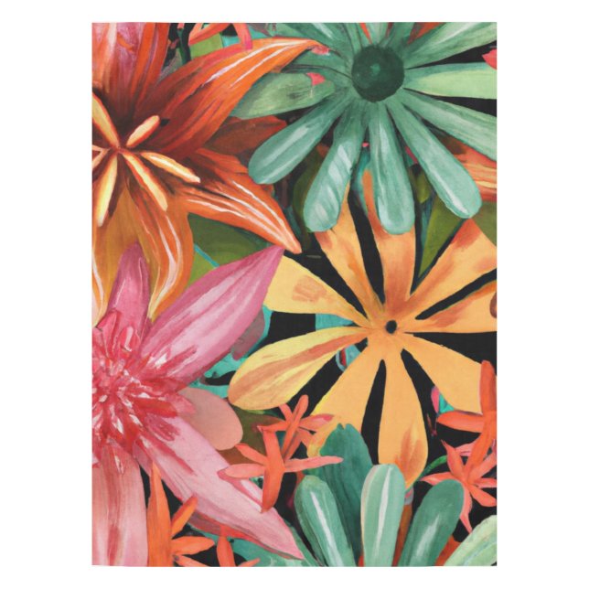 Mantel tropical/hawaiano/floral/floral (Anverso)