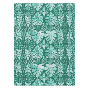 Mantel Tropical tribal verde hawaiano de la SELVA IKAT