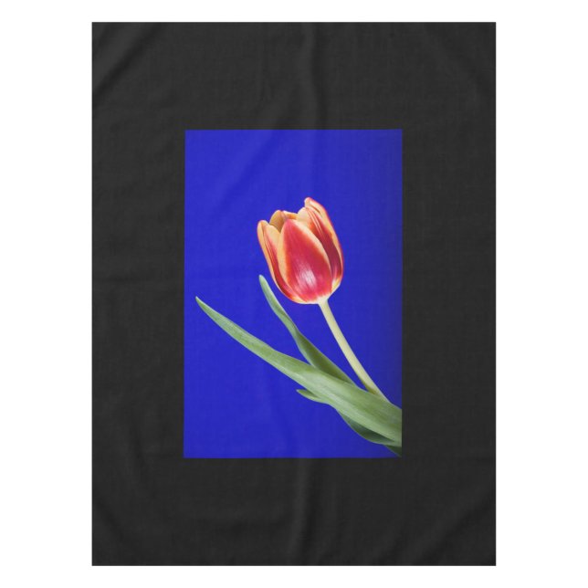 Mantel Tulipán sobre fondo azul (Anverso)