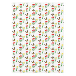 Mantel Tulipanes de primavera y floral de mariposas