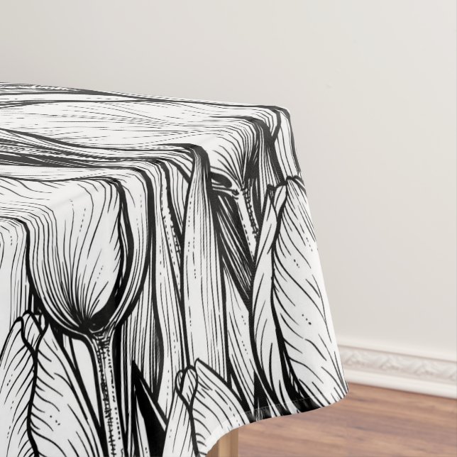 Mantel Tulipanes en blanco y negro (In Situ)
