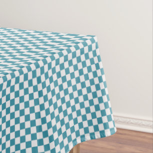 Mantel Turquesa Y Blanca Gingham Checkered