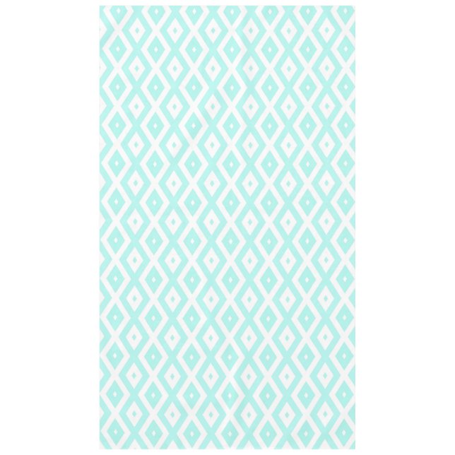 Mantel Turquoise and white diamond pattern (Anverso)