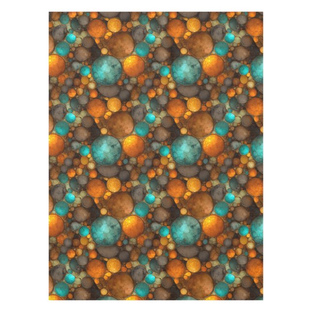 Mantel Turquoise Brown Abstract Fractal Pattern (Anverso)