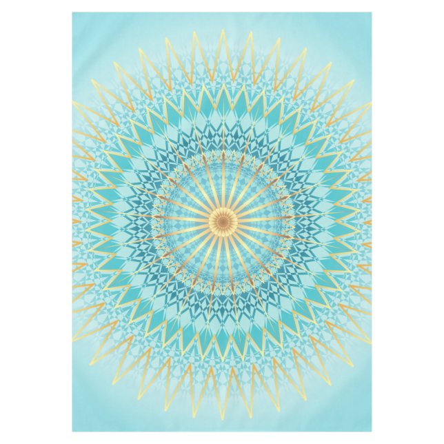 Mantel Turquoise Gold Boho Mandala (Anverso)