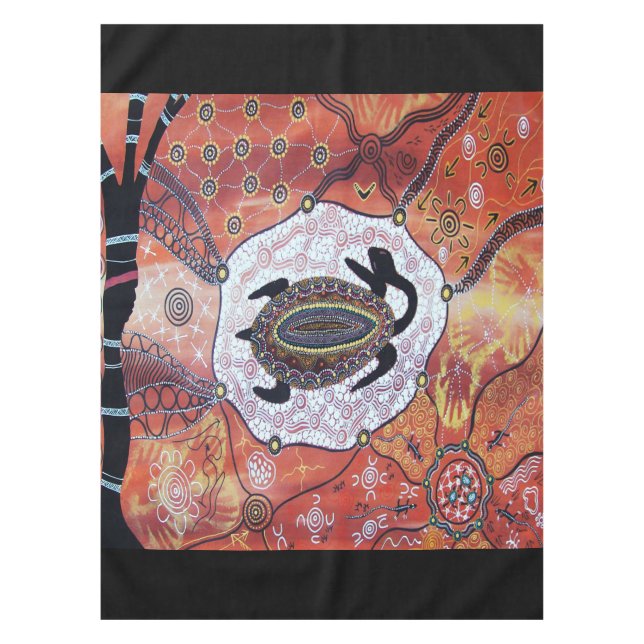 Mantel Turtle Dreaming Aboriginal Art Tableclol (Anverso)