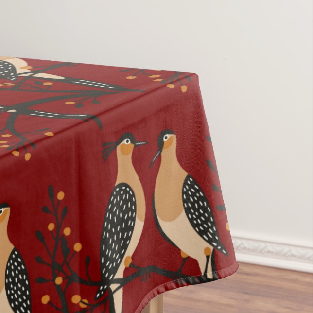 Mantel Two Turtle Doves Cut-Out Stencil Retro Style 7 (In Situ)